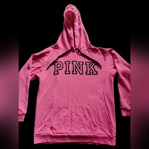 Victoria's Secret Pink Hoodie Size M Color Pink With Black Logo